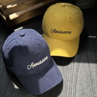 新款美式防晒春夏深顶大头棒球帽男鸭舌帽女黄色亮色遮阳帽加深宽